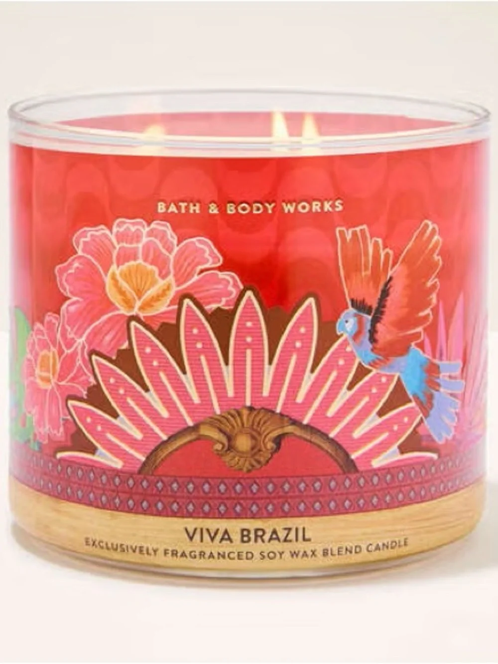 Bath & Body Works Viva Brazil 3-Wick Candle - Red - Picture 1 of 4